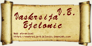 Vaskrsija Bjelonić vizit kartica